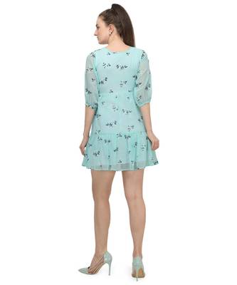 sky blue mini top with tie up at the waist 3