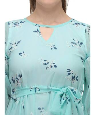 sky blue mini top with tie up at the waist 5