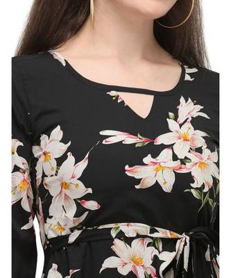 black and white floral printed long maxi top 5