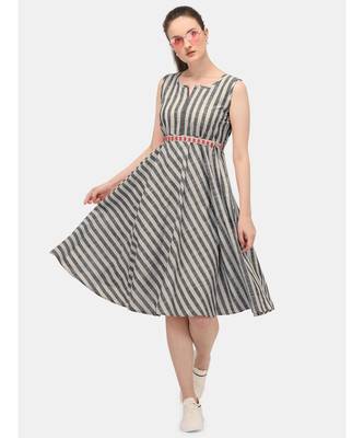 BLACK and white strip sleeves less midi top 4
