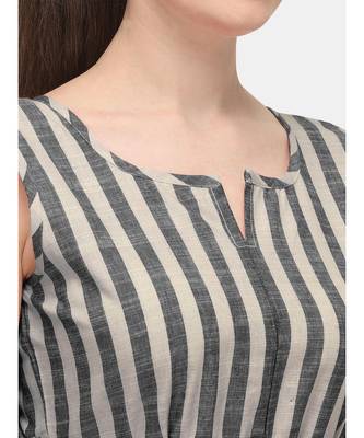 BLACK and white strip sleeves less midi top 5
