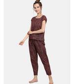 Deep wine Cotton night suit set