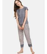 Striped Drop shoulder Night suit set