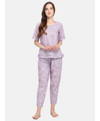 Lavender Cotton pajama night suit set 1