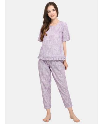 Lavender Cotton pajama night suit set 2