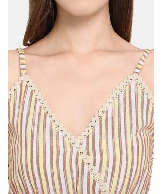 Yellow Stripe Cotton Nighty 2