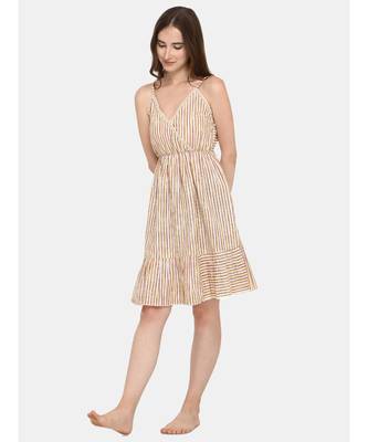 Yellow Stripe Cotton Nighty 3