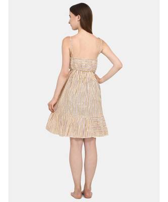 Yellow Stripe Cotton Nighty 5