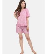 Baby pink short  night suit set