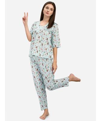 Rainbow print night suit set 4
