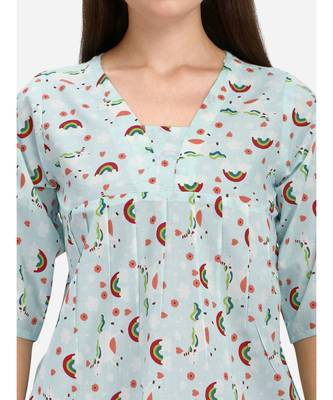 Rainbow print night suit set 5