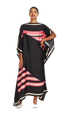 JSDC Digital Printed Striped Pattern Crepe Kaftan For Women 1