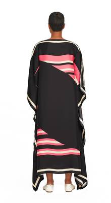 JSDC Digital Printed Striped Pattern Crepe Kaftan For Women 2