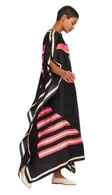 JSDC Digital Printed Striped Pattern Crepe Kaftan For Women 4
