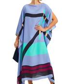 JSDC Free Size Calf Length Women Printed Crepe Fabric Kaftan Kurta 