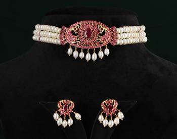 Real Natural Hyderabadi pearls choker Set With Certificate 1