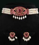 Real Natural Hyderabadi pearls choker Set With Certificate