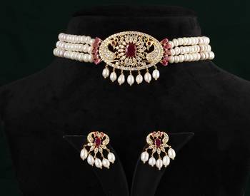 Real Natural Hyderabadi pearls choker Set With Certificate 1
