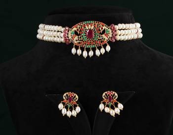 Real Natural Hyderabadi pearls choker Set With Certificate 1