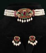 Real Natural Hyderabadi pearls choker Set With Certificate