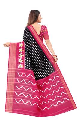 Black Ikkat Pattu Saree with blouse 2