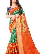 Green Ikkat Pattu Saree with blouse