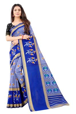 Grey Ikkat Pattu Saree with blouse 1