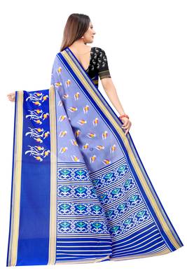 Grey Ikkat Pattu Saree with blouse 2