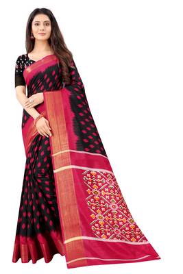 Black Ikkat Pattu Saree with blouse 1