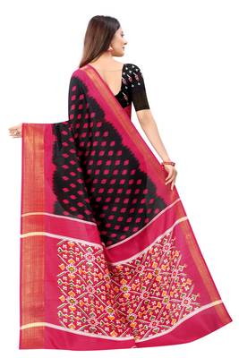Black Ikkat Pattu Saree with blouse 2