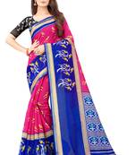 Pink Ikkat Pattu Saree with blouse