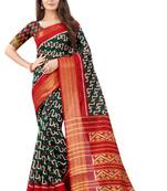 Green Ikkat Pattu Saree with blouse