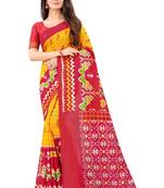 Mustard Ikkat Pattu Saree with blouse