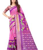 Pink Ikkat Pattu Saree with blouse