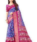 Blue Ikkat Pattu Saree with blouse