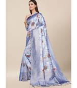 Sky Blue Colour Silk Blend Thread Work Daily & Party Wear With Blouse Saree