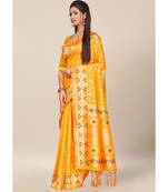 Orange Colour Silk Blend Thread Work Daily & Party Wear With Blouse Saree