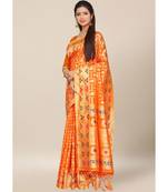 Grey Colour Silk Blend Thread Work Daily & Party Wear With Blouse Saree