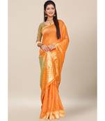 Peach Colour Cotton  Thread Work Daily & Party Wear With Blouse Saree