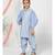 Balloon Sleeve Blue Patiyala Kurta Set for Girls