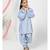 Balloon Sleeve Blue Patiyala Kurta Set for Girls
