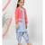 Blue Patiyala and Pink Jacket Set for Girls