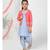 Blue Patiyala and Pink Jacket Set for Girls