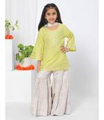 Fish Sleeve Yellow Sharara Set for Girls