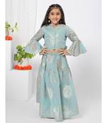 Flared Hem Blue Lehenga Choli for Girls