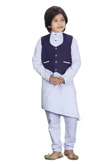 EVERWILLOW ETHNIC WEAR KURTA PYJAMA WITH WAIST COAT JACKET FOR KIDS AND BOYS