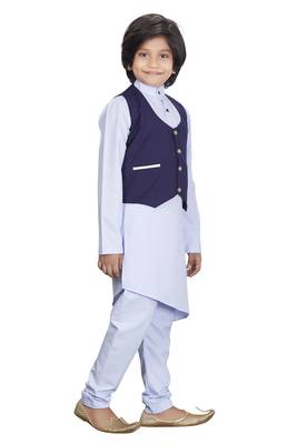 Everwillow Ethnic Wear Kurta Pyjama With Waist Coat Jacket For Kids And Boys 2