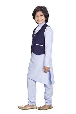 Everwillow Ethnic Wear Kurta Pyjama With Waist Coat Jacket For Kids And Boys 3
