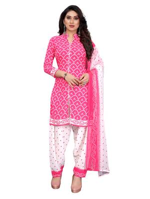 Pink bandhej crepe salwar 1