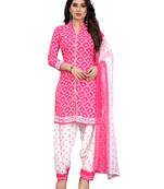 Pink bandhej crepe salwar